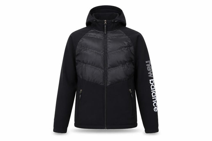 New Balance Men's Black Softshell Hooded Puffer Jacket Size S