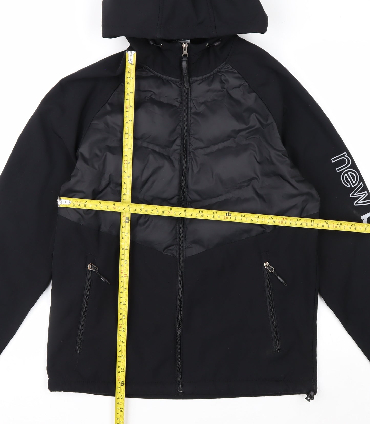 New Balance Men's Black Softshell Hooded Puffer Jacket Size S
