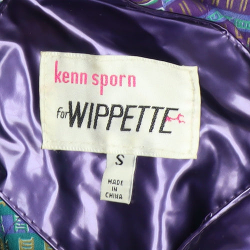 Wippette Womens Purple Vinyl Hooded Rain Coat Jacket S Retro Waterproof