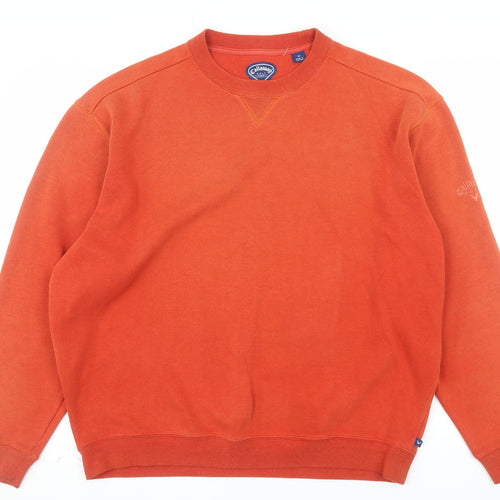 Callaway Men’s Orange Crew Neck Golf Sweatshirt Size M