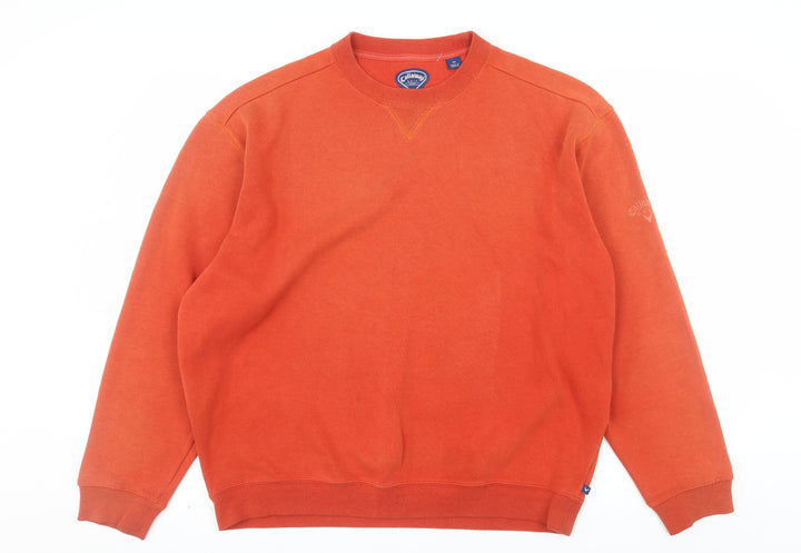 Callaway Men’s Orange Crew Neck Golf Sweatshirt Size M