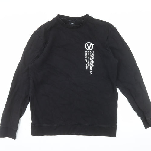 Vans Men’s Black Crew Neck Pullover Sweatshirt Size L Graphic Print