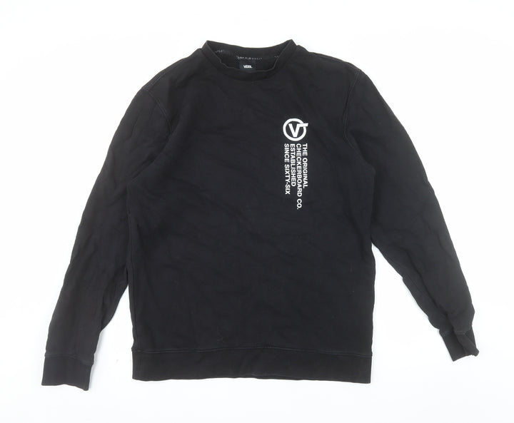Vans Men’s Black Crew Neck Pullover Sweatshirt Size L Graphic Print