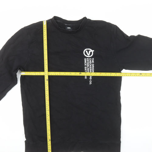 Vans Men’s Black Crew Neck Pullover Sweatshirt Size L Graphic Print