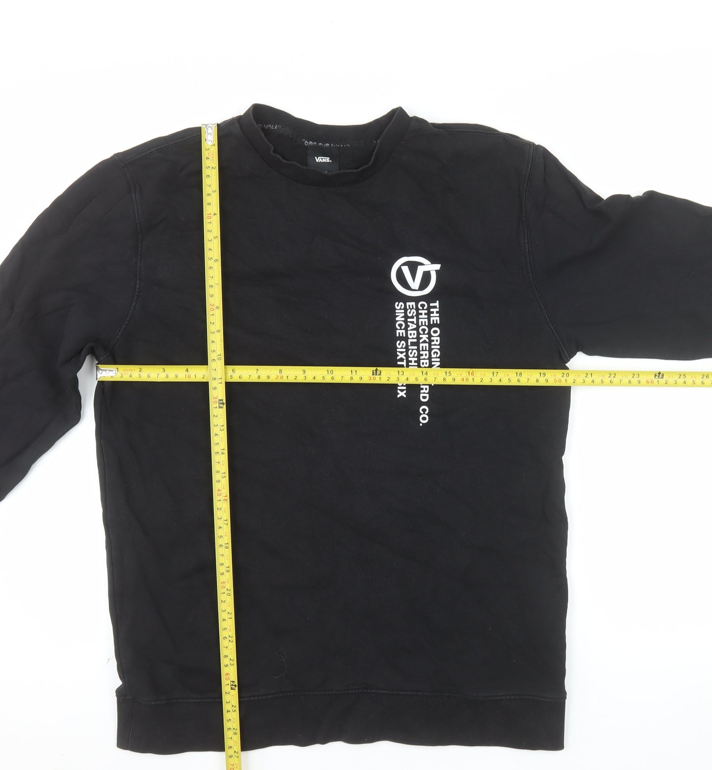 Vans Men’s Black Crew Neck Pullover Sweatshirt Size L Graphic Print