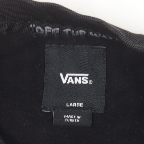 Vans Men’s Black Crew Neck Pullover Sweatshirt Size L Graphic Print