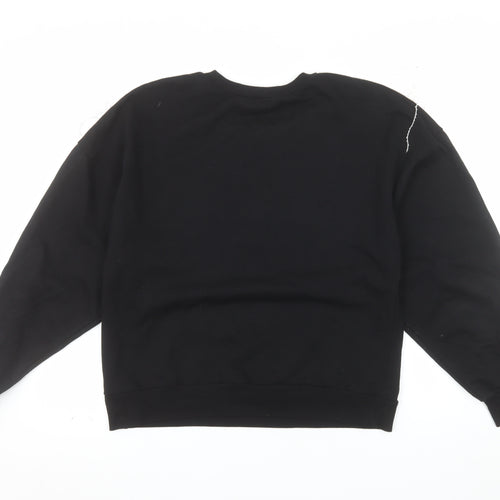 ZARA Trafaluc Women Black Beaded Pullover Sweatshirt Size M
