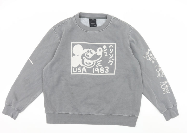 Disney x Keith Haring Men's Grey Mickey Mouse XL Sweatshirt