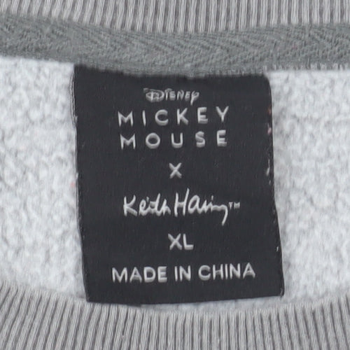 Disney x Keith Haring Men's Grey Mickey Mouse XL Sweatshirt