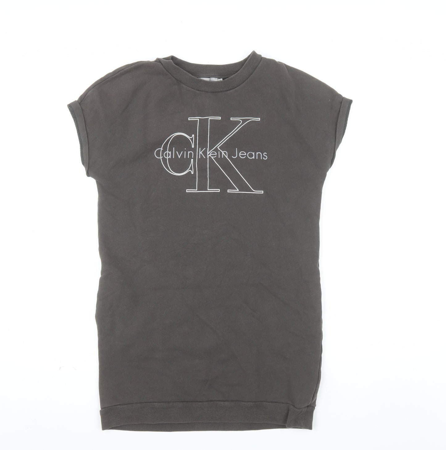 Calvin Klein Jeans Women's Black Small Logo Pullover Sweatshirt