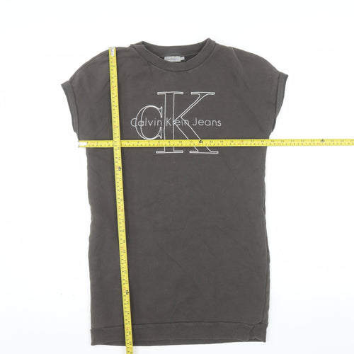 Calvin Klein Jeans Women's Black Small Logo Pullover Sweatshirt