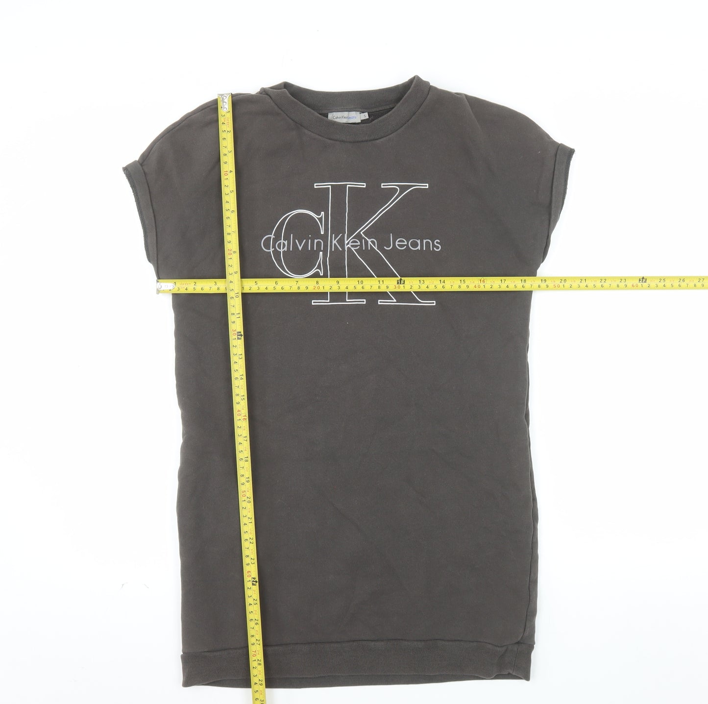 Calvin Klein Jeans Women's Black Small Logo Pullover Sweatshirt