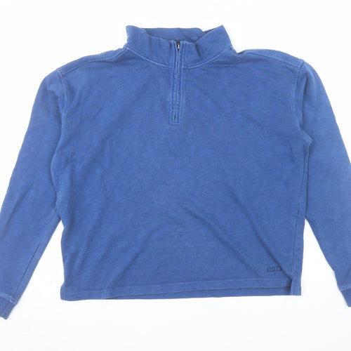 Aloft Women Blue 1/4 Zip Cotton Pullover Sweatshirt Size 12