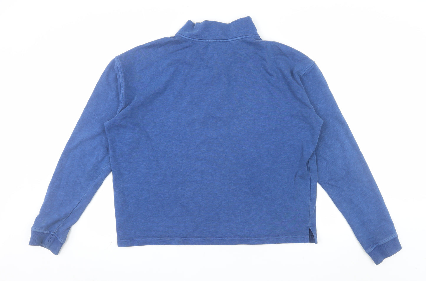 Aloft Women Blue 1/4 Zip Cotton Pullover Sweatshirt Size 12