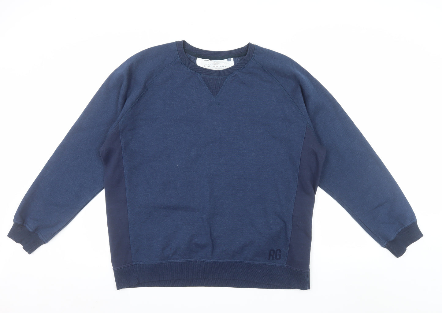 Racing Green Men's Blue XL Pullover Sweatshirt Cotton Blend