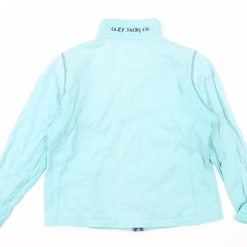 Lazy Jacks Women’s Aqua Blue Full Zip Sweatshirt XL Cotton
