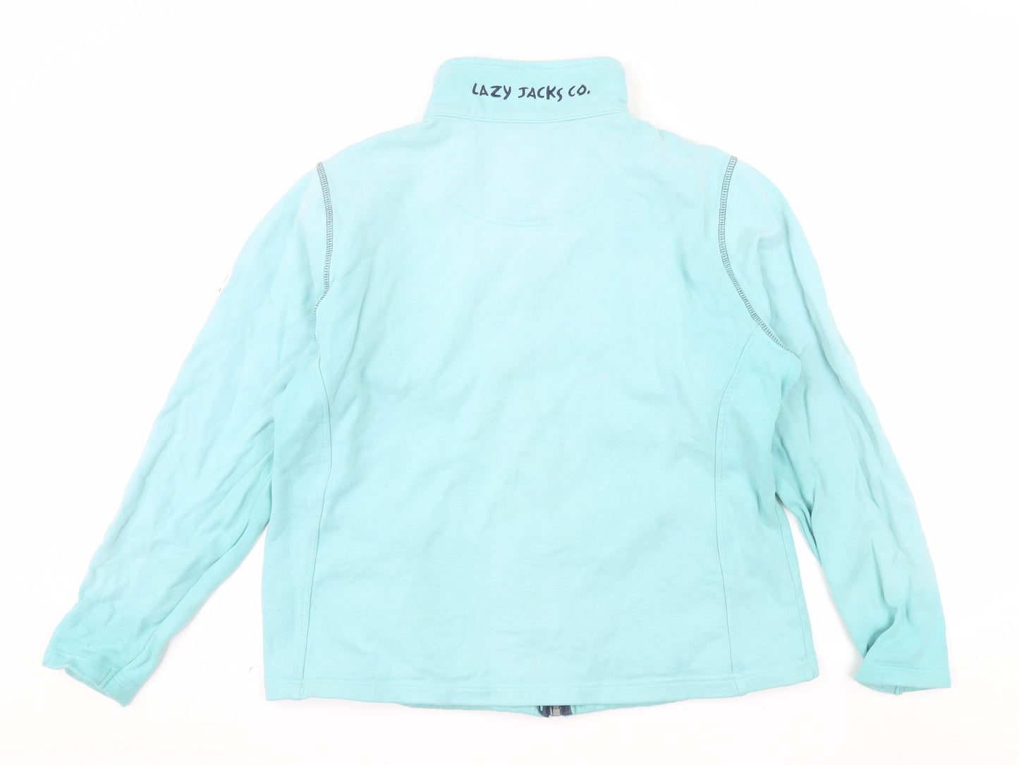 Lazy Jacks Women’s Aqua Blue Full Zip Sweatshirt XL Cotton