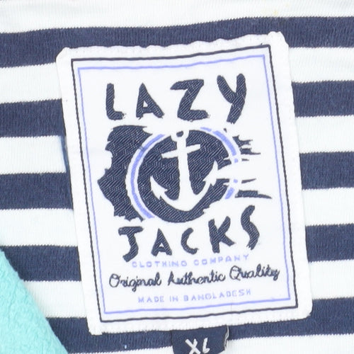 Lazy Jacks Women’s Aqua Blue Full Zip Sweatshirt XL Cotton