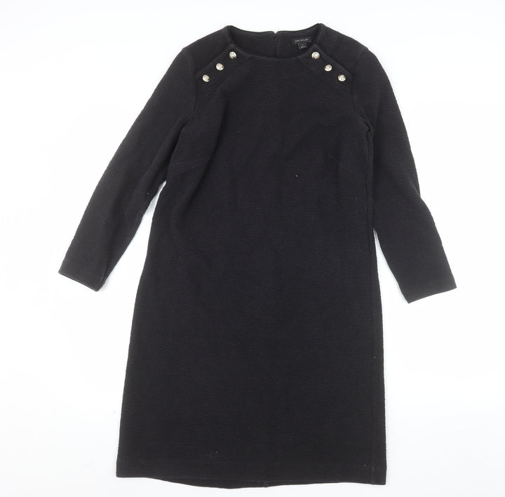 Ann Taylor Women’s Black Knee Length Shift Dress Size S Long Sleeve