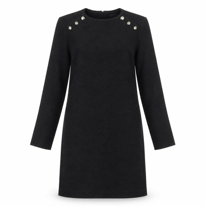 Ann Taylor Women’s Black Knee Length Shift Dress Size S Long Sleeve