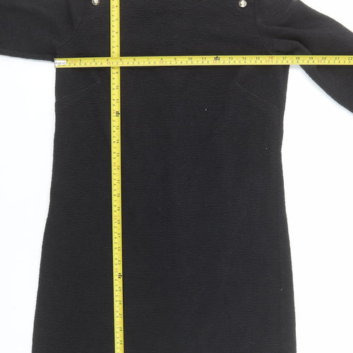 Ann Taylor Women’s Black Knee Length Shift Dress Size S Long Sleeve