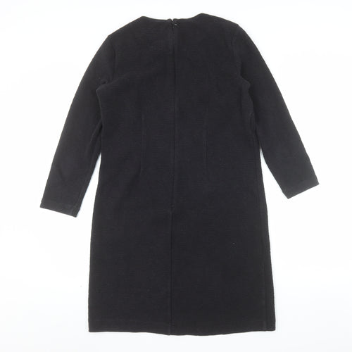 Ann Taylor Women’s Black Knee Length Shift Dress Size S Long Sleeve