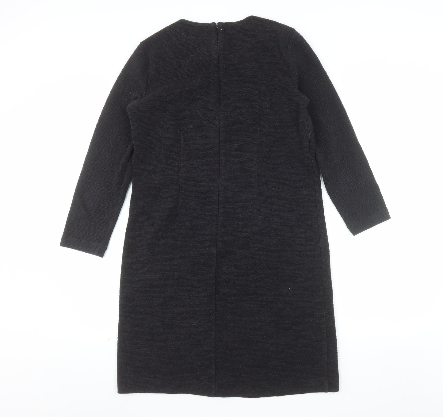 Ann Taylor Women’s Black Knee Length Shift Dress Size S Long Sleeve