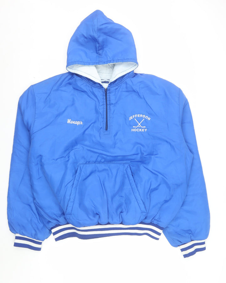 Holloway Men's Blue 2XL Windbreaker Hockey Jacket Hooded Vintage