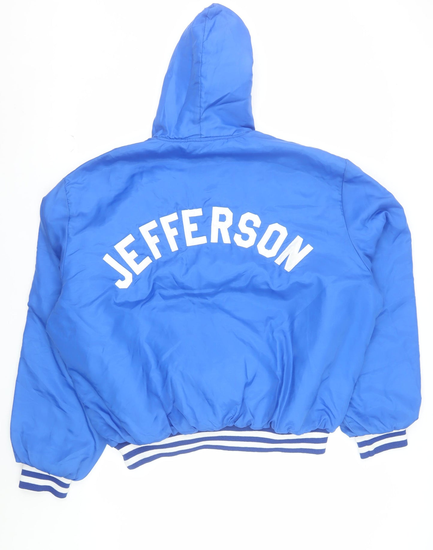 Holloway Men's Blue 2XL Windbreaker Hockey Jacket Hooded Vintage