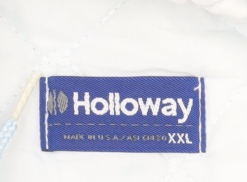 Holloway Men's Blue 2XL Windbreaker Hockey Jacket Hooded Vintage