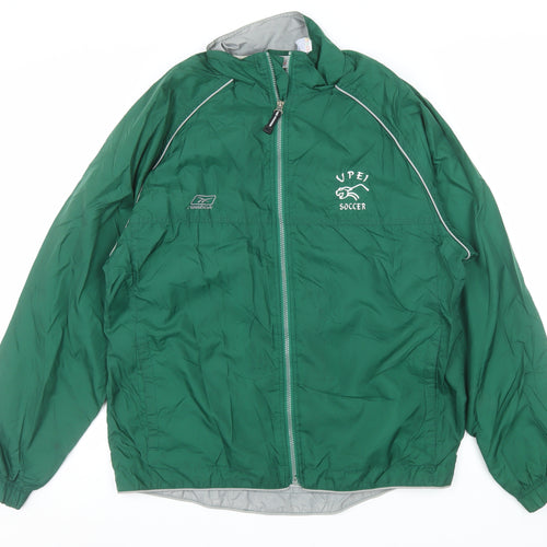 Reebok Men’s Green Windbreaker Jacket Size M UPEI Soccer Full Zip