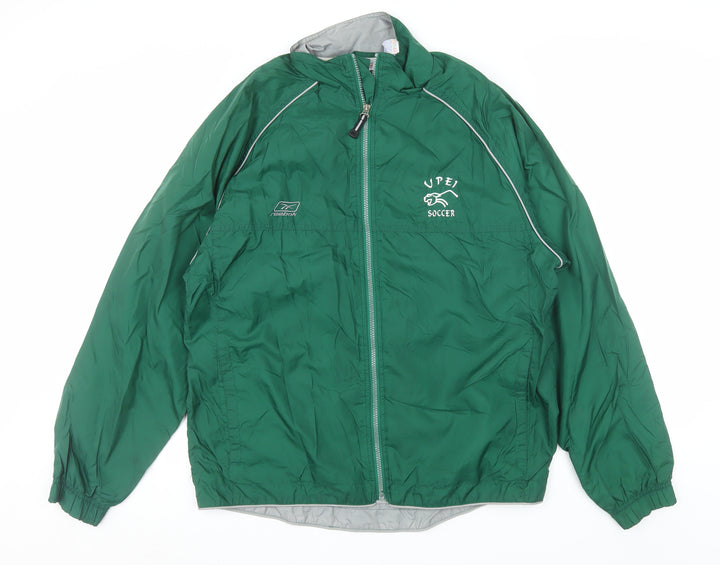 Reebok Men’s Green Windbreaker Jacket Size M UPEI Soccer Full Zip