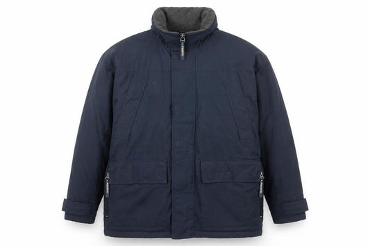 Front view of Pronto Men's Blue M Parka Jacket Polyester Lined Winter Coat