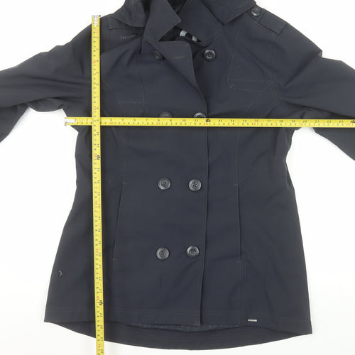 Tribord Women's Black Waterproof Pea Coat Hooded Size 14