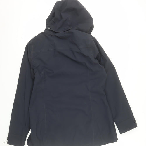 Tribord Women's Black Waterproof Pea Coat Hooded Size 14