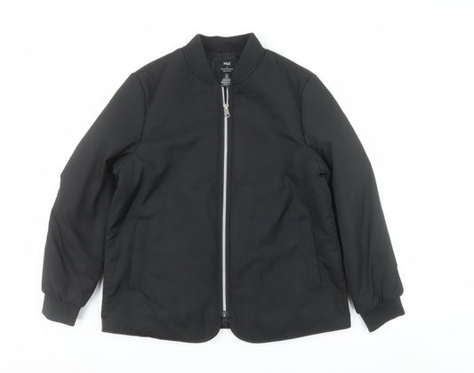 Marks and Spencer Women's Black Size 12 Bomber Jacket Shower Resistant