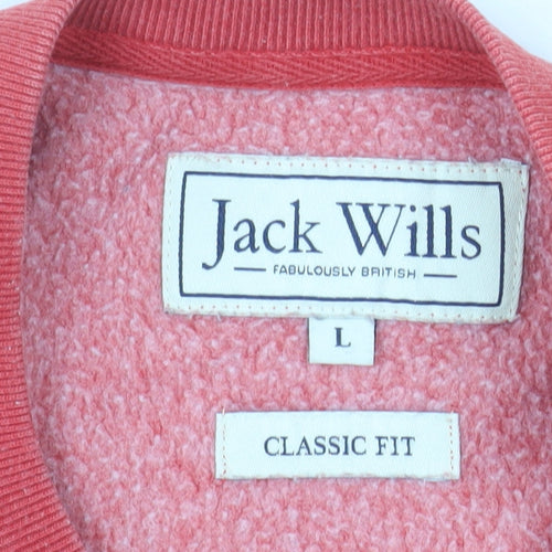 Jack Wills Men's Red Classic Fit Crew Neck Sweatshirt Size L