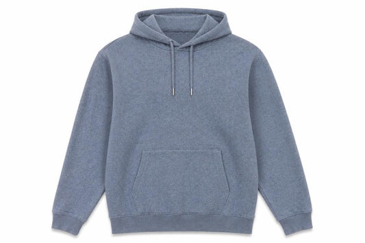 Front view of Next Men's Blue Pullover Hoodie L Regular Fit Fleece Long Sleeve