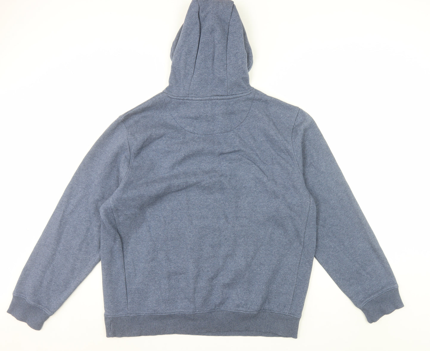 Next Men's Blue Pullover Hoodie L Regular Fit Fleece Long Sleeve
