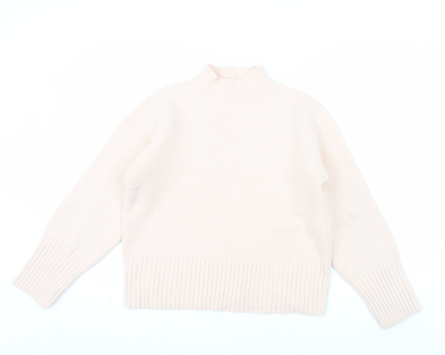 Marks and Spencer Women’s Ivory Mock Neck Knit Jumper Size M