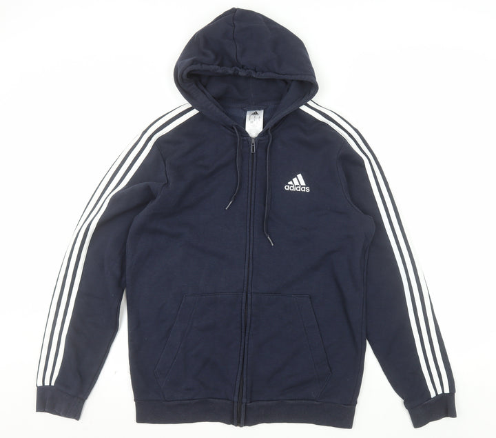 Adidas Men's Blue Full Zip Hoodie M Classic Sports Style