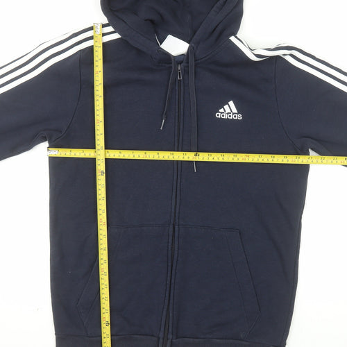 Adidas Men's Blue Full Zip Hoodie M Classic Sports Style