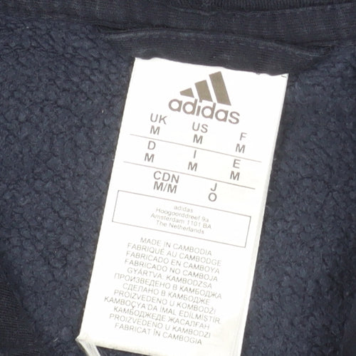 Adidas Men's Blue Full Zip Hoodie M Classic Sports Style