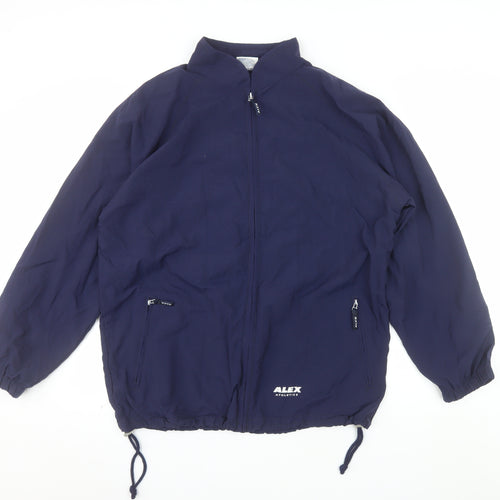 Alex Athletics Men's Navy Blue Size 42 Windbreaker Jacket with Zip Pockets
