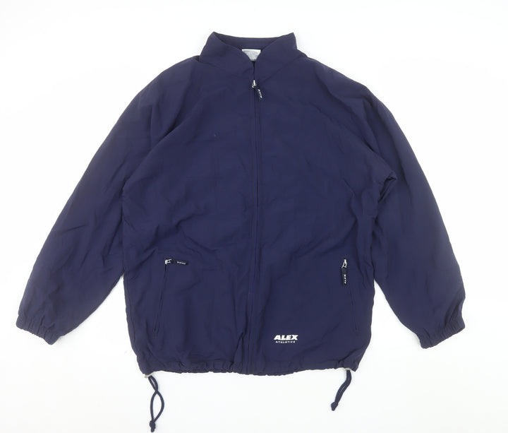Alex Athletics Men's Navy Blue Size 42 Windbreaker Jacket with Zip Pockets