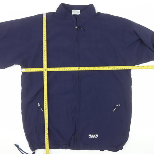 Alex Athletics Men's Navy Blue Size 42 Windbreaker Jacket with Zip Pockets