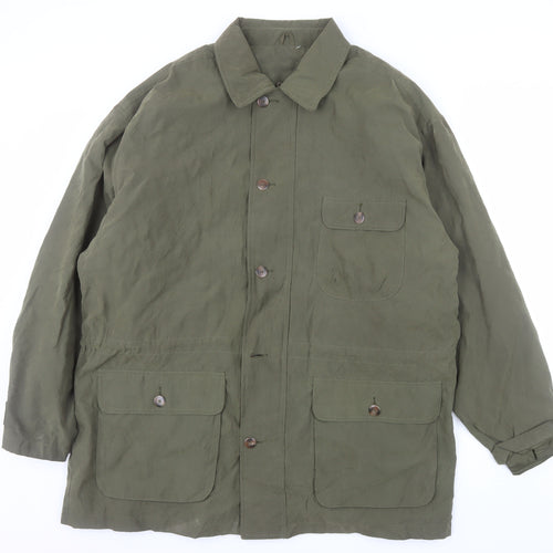 Trader Bay Men's Green L Military Style Lined Jacket Workwear Outdoor