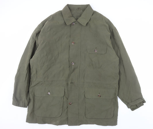 Trader Bay Men's Green L Military Style Lined Jacket Workwear Outdoor