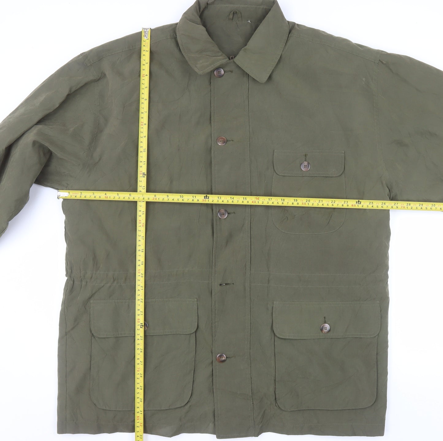Trader Bay Men's Green L Military Style Lined Jacket Workwear Outdoor