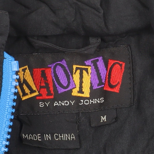 Kaotic by Andy Johns Men's Black M 90s Windbreaker Nylon Jacket